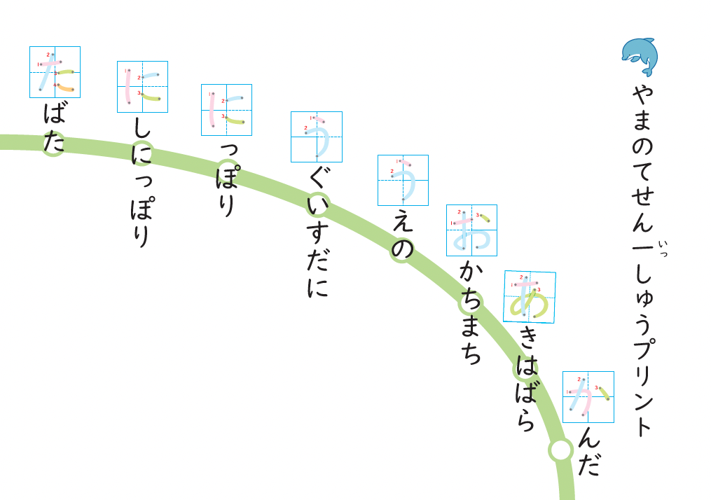 山手線一周ひらがなプリント